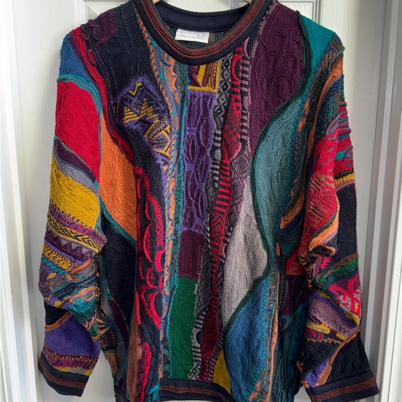 Vintage Coogi Australia 3D Bold colorful Sweater Mens L Biggie Smalls Cosby 90’s - Picture 4 of 8